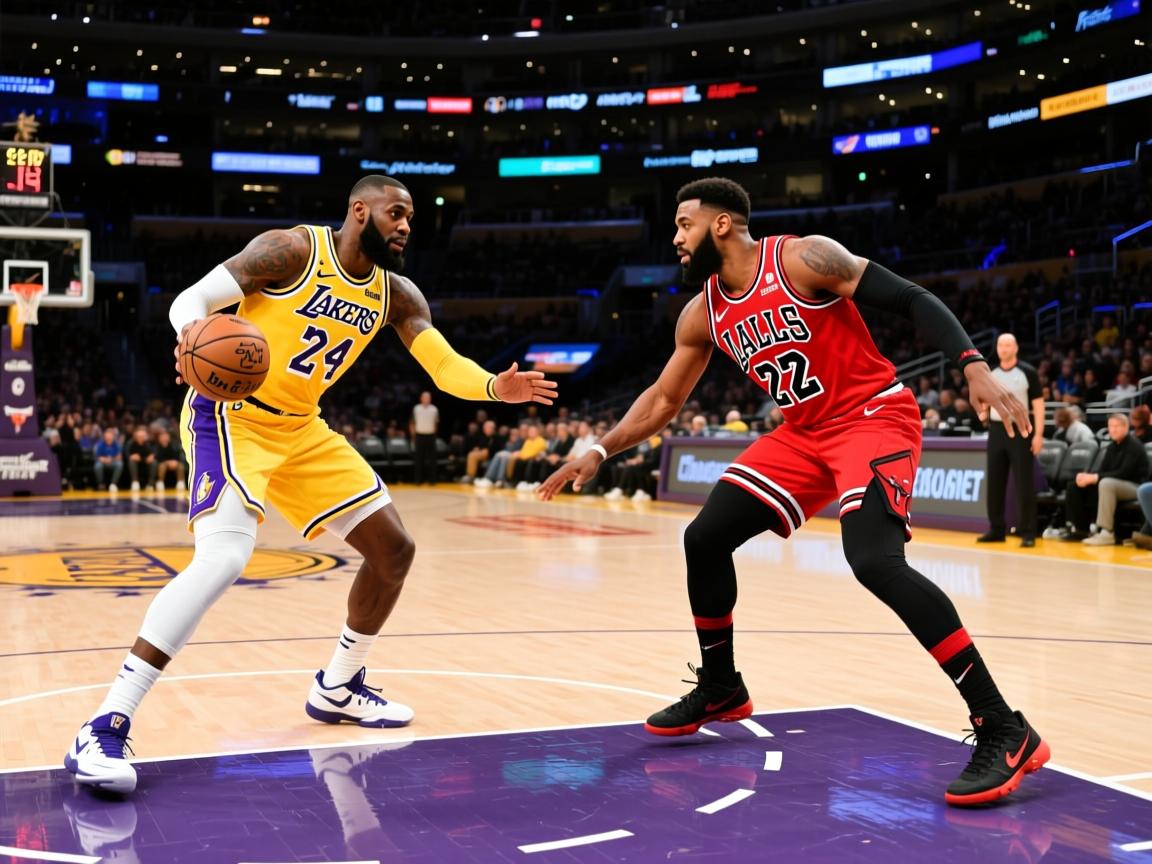 湖人队在客场战胜公牛队 第2张